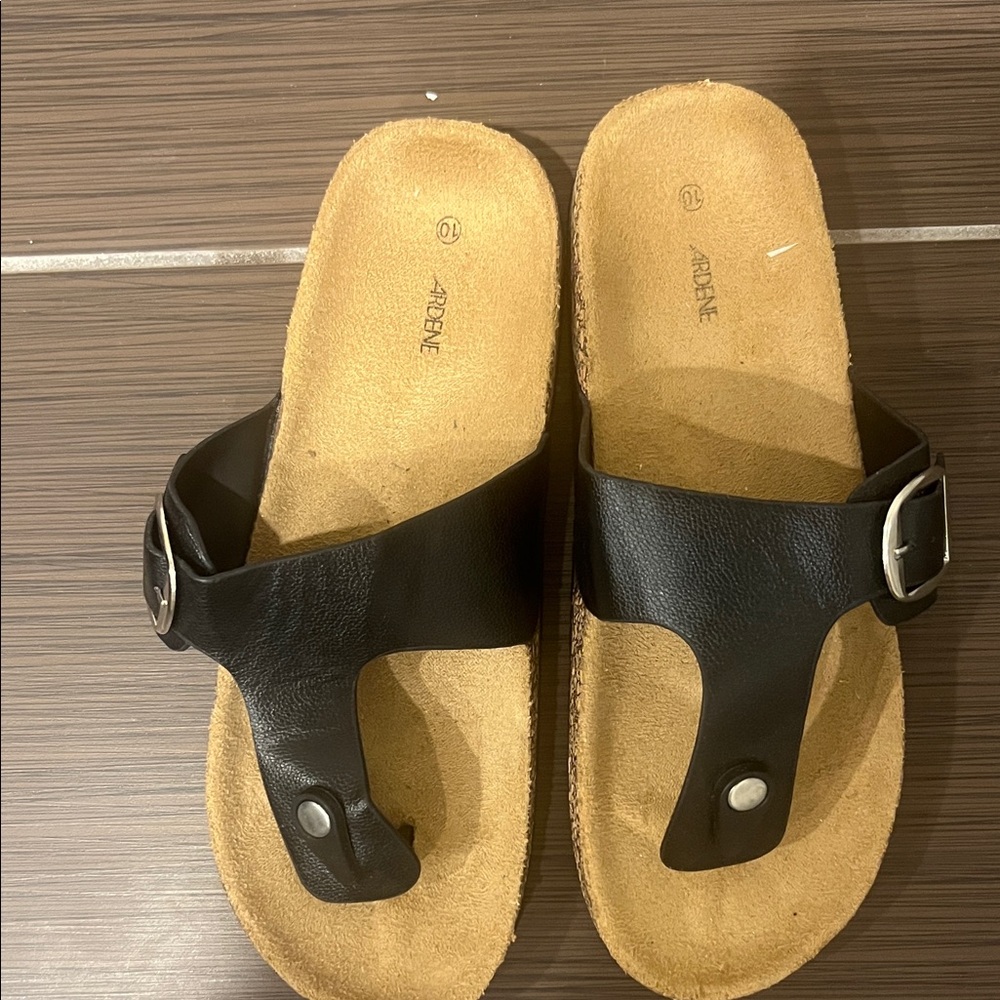 Ardene Black and Tan Women's Sandals